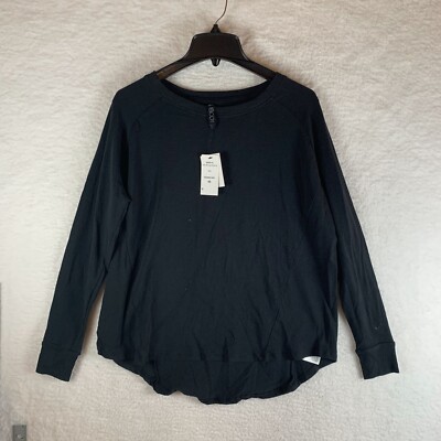 Cotton On Body Active Rib Top Women's XS Black Cotton Stretch Round Neck 7711