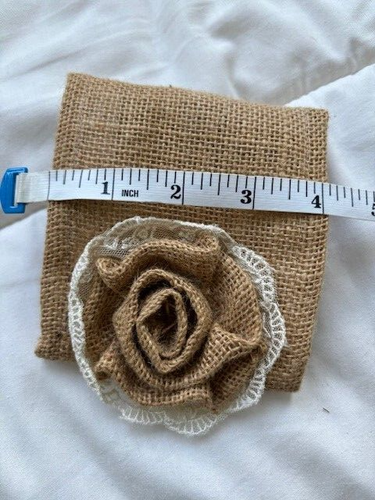 Country House Collection One Burlap Wrap w/flower and Four Burlap Candle Bases - Picture 7 of 7
