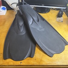 Hollis F1 Rubber Dive Fins - SIZE XL - Spring Heel Strap - Black - Scuba Diving