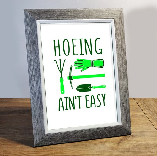 Hoeing Art Print, Shed Room Wall Poster, Desk Picture, Room Decor Garden Gift - Picture 2 of 2