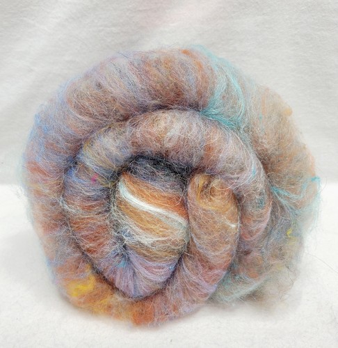 Carded Art Batt 3.25 Oz Merino Top Wool Hand Dye Alpaca Silk Fiber Multicolor - Picture 5 of 18