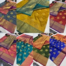 Women's Kanjeevaram Silk saree with Running blouse piece
