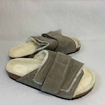 Birkenstock New w/ Box Kyoto Shearling Stone Coin Suede Leather