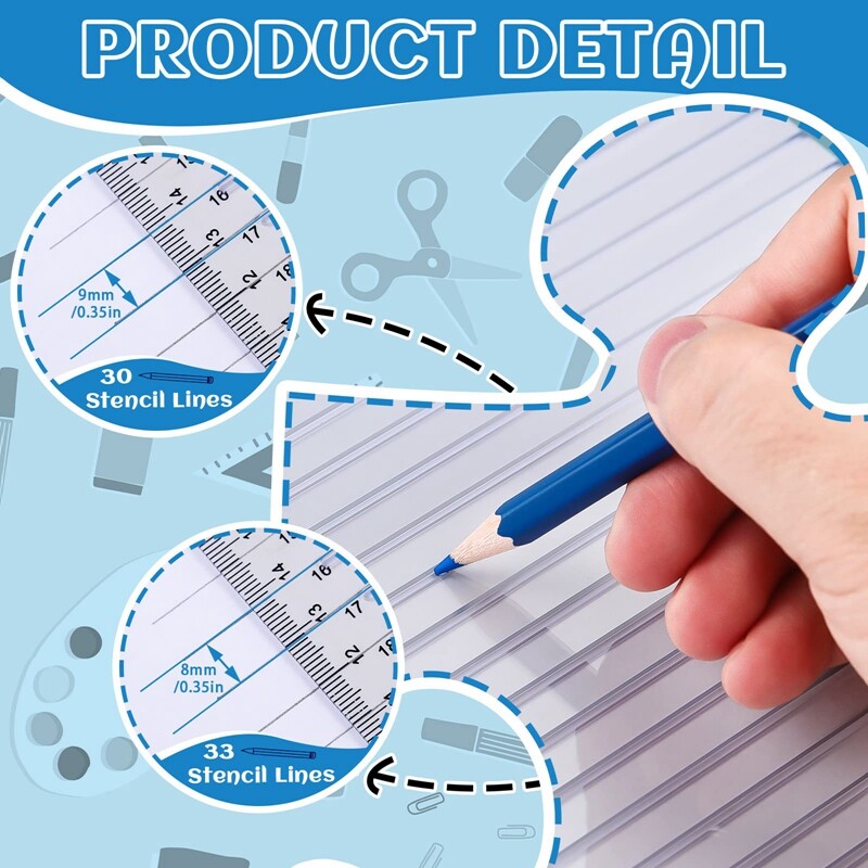 2 StüCke Gerade Linienschablone 28 Cm Skala Kalligrafieschablone für