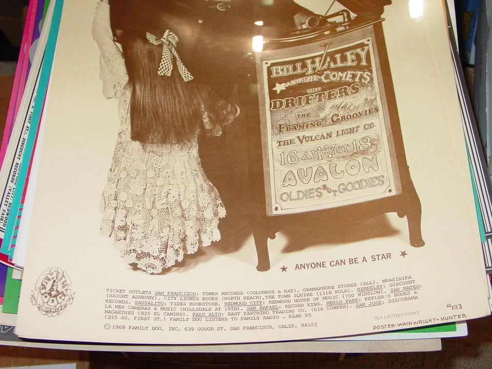 Póster de concierto de perro familiar salón de baile avalon de Bill Haley The Comets Drifters FD-133 Foto 3 de 3