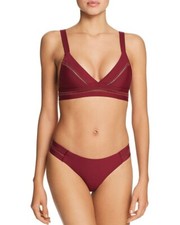 NWT PQ SWIM Stitched Tab Bikini Bottom Vino Women's PILYQ Size S