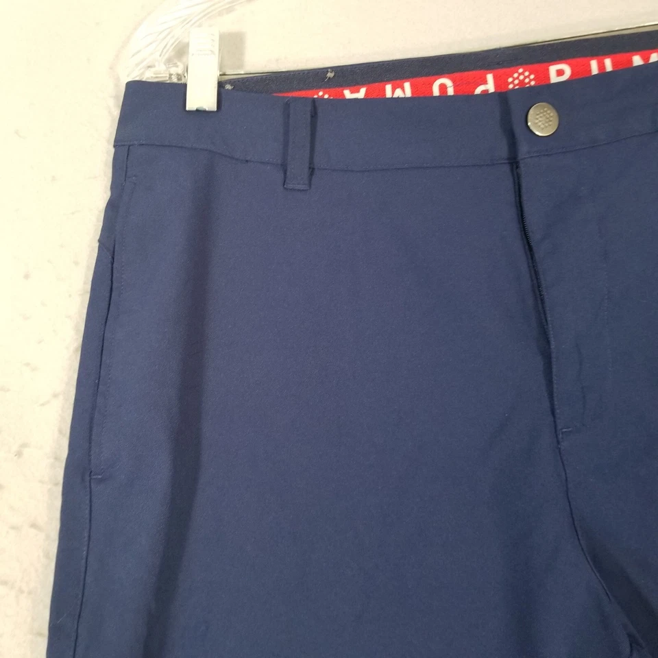 彪马高尔夫裤男式 32x32 蓝色 Dri-Fit 弹性弹力户外运动学院风 — 第 3/4 张图片