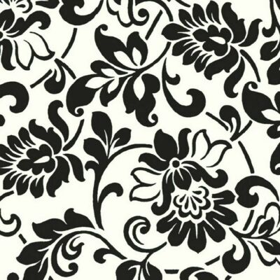 2m x 45cm FABLON VINTAGE DAMAST WEISS SCHWARZ CLASSIC ORNAMENT KLEBERÜCKSEITE KUNSTSTOFF