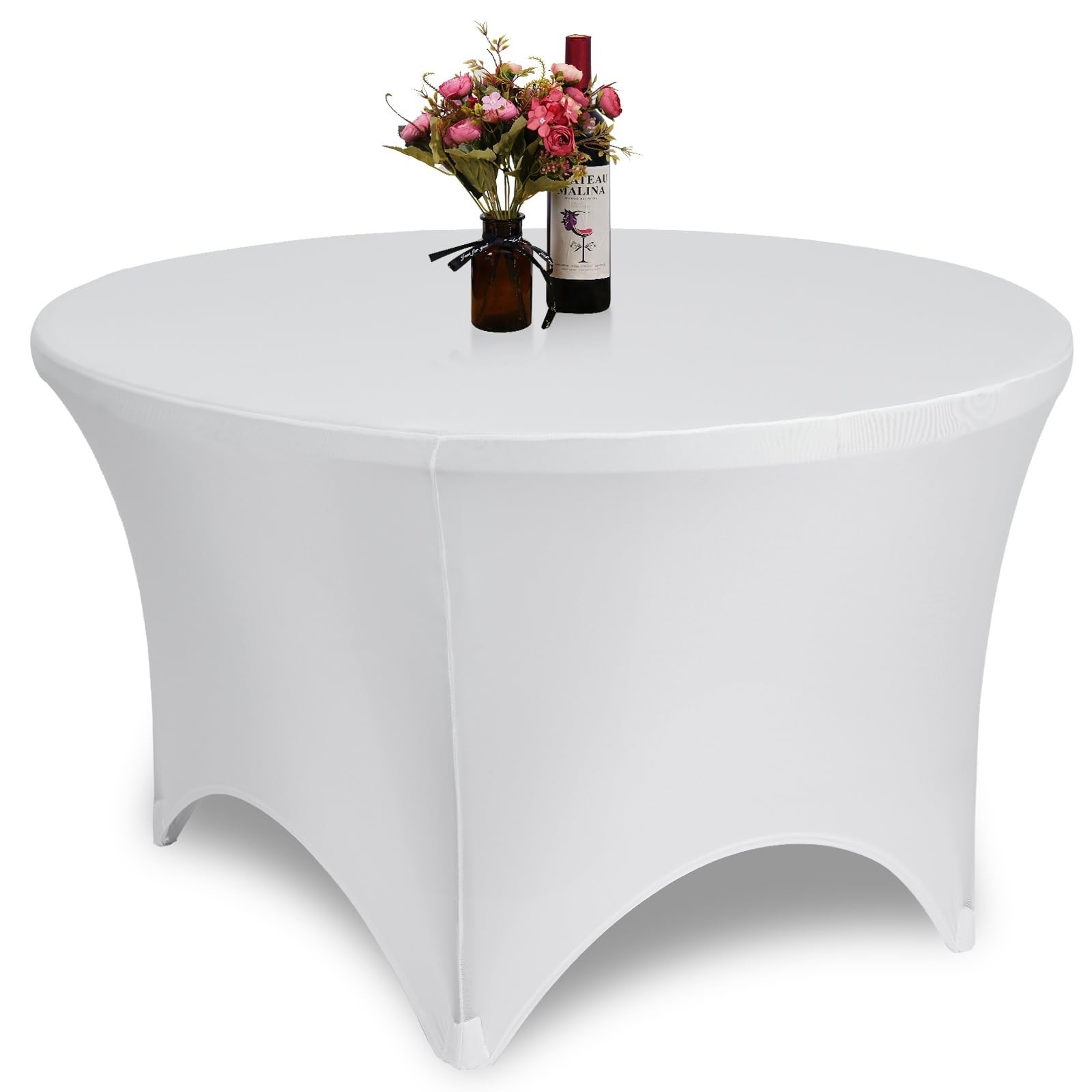 White For 36 Inch Round Table Fitted Tablecl...