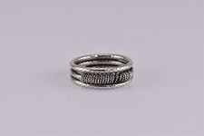 Sterling Silver Coiled Rope Textured Triple Band Ring 925 Sz: 7