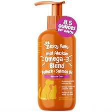 Zesty Paws Wild Alaskan Omega-3 Blend Pollock  Salmon Oil for Dogs  Cats