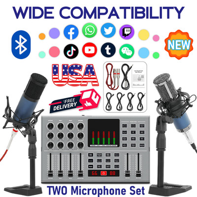 Complete Home Studio Recording Kit Mixer Condenser Microphone for Music Podcast