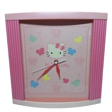 Hello Kitty Y2K vintage RARE 2005 Sanrio pink wall clock square plastic kawaii