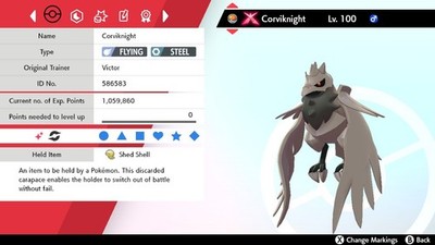 Corviknight Shiny G-Max 6IVS Pokemon Sword and Shield