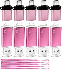 2GB USB Flash Drive 5 Pack Thumb Drives with 5PCS -Adapter