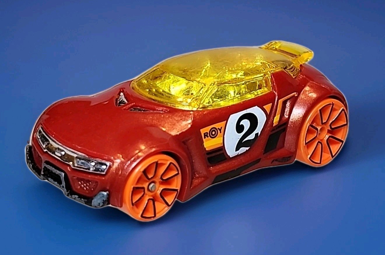 Hot Wheels 2004 Action Series High Voltage Red with Orange 5 Spoke Wheels