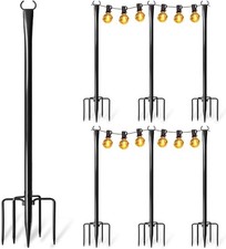 6 Pack String Light Poles Outdoor Metal Heavy...
