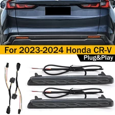 Pair Rear Bumper LED Reflector Lights with Smoked Lens For 2023 2024 Honda CR-V