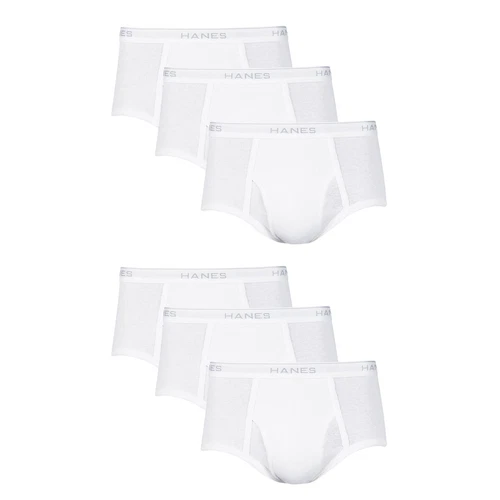 Hanes Briefs 6-Pack Men's Tagless Underwear White ComfortSoft Waistband Wicking