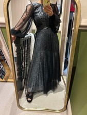 BNWT RP £1295 Christopher Kane metallic tulle glitter pleated midi dress. IT38/6