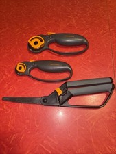 Fiskars Softgrip Easy Spring Action Shears Scissors Rotary Cutters Lot Of 3