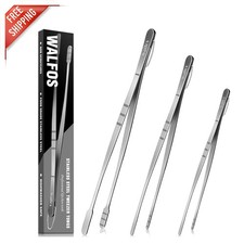 Delicate Food Handling Tweezers - 3 Piece Stainless Steel Set for All Occasions