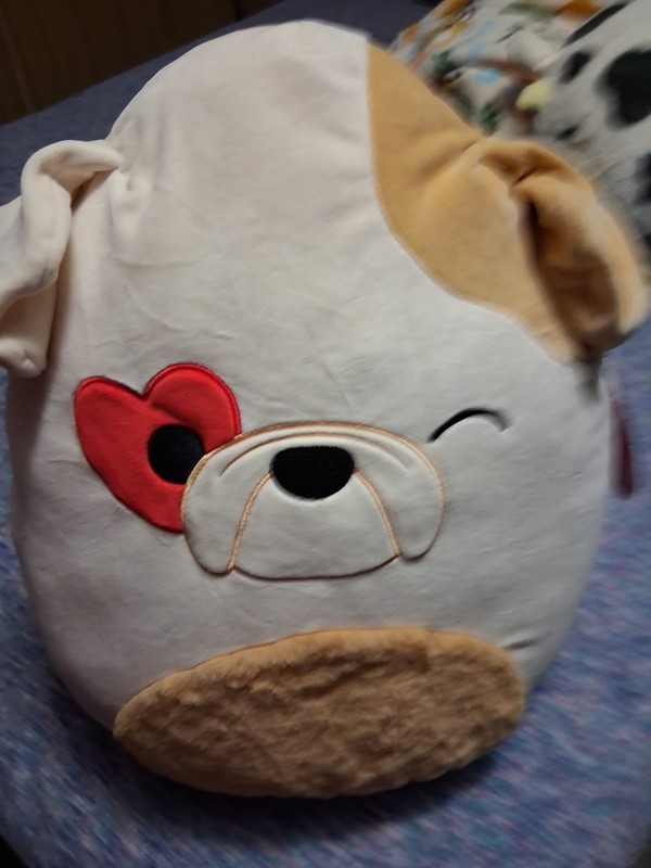 NWT Squishmallows Original 16 inch Brock The Tan Bulldog with Heart Eye