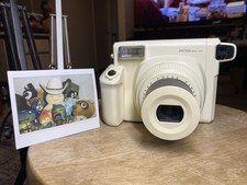 Fujifilm Instax Wide 300 WHITE Rare Color Instant Camera FILM TESTED Works READ