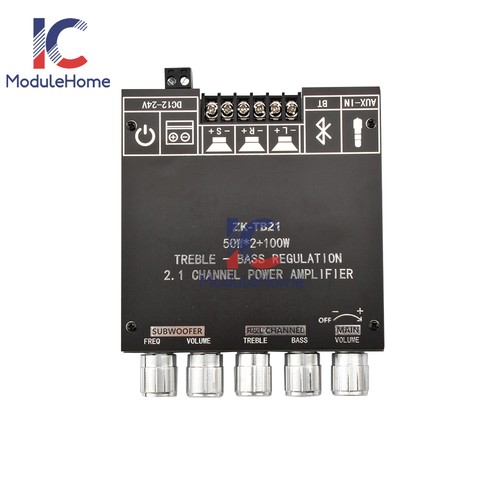 ZK-1002T Bluetooth 5.0 Stereo Amplifier Board Treble Bass 2-Channel 100W+100W - Picture 40 of 53