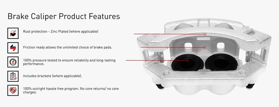 For Toyota Tercel 91-98 Disc Brake Caliper Premium Remanufactured Front - Изображение 4 из 4