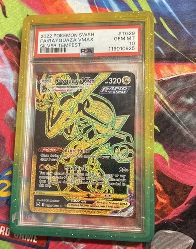 POKEMON 2022 FA/RAYQUAZA VMAX SWORD & SHIELD SILVER TEMPEST #TG29 PSA 10