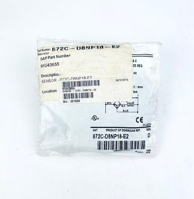 Allen Bradley 872C-D8NP18-E2 Ser. D Sensor  *25 Year US Seller*