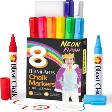 Chalk Markers 8 Pens Set - Neon Vibrant Chalkboard Markers - Non-Toxic Water-...