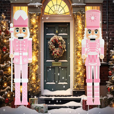 2 Pcs 6ft Large Metal Christmas Nutcracker Outdoor Decoration, Giant Nutcracker