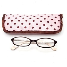 Juicy Couture Love Me ERN 125 Eyeglasses Brown Pink Peace Love Y2K Frames Case