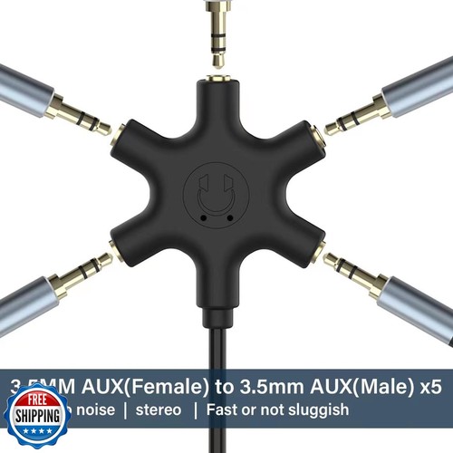 5-Jack Multi-Headphone Audio Splitter Injection Molding - Designed for Up to - Picture 4 of 5