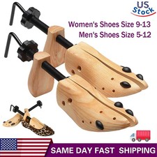 2-Way Adjustable Wooden Shoe Stretcher Expander for Men Women Boot Size US 9-13