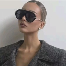 Brand Designer Pilot Oversized Women Sunglasses Trendy Fashion Retro Gold Avia