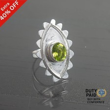 Peridot Gemstone August Birth Handmade Band New Ring Jewelry 925 Sterling Silver
