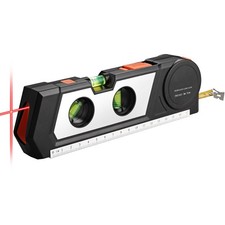 4-in-1 Cross Line Laser Tape Measure Ruler Level Distance Measuring Tool 3m