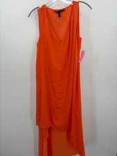 Pre-Owned BCBG Maxazria Orange Size Small Hi-Low Maxi Sleeveless Dress