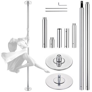 10 FT Spinning Static Dancing Pole Kit with Extensions Fitness Dance Exercise