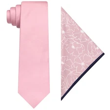 Men's Formal Casual Necktie & Pocket Square Set, Modern Textured Design