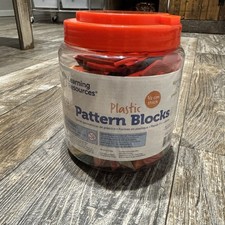 Learning Resources -Plastic Pattern Blocks 250 Piece Set - Homeschool, Classroom