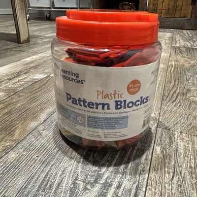 Learning Resources -Plastic Pattern Blocks 250 Piece Set - Homeschool, Classroom