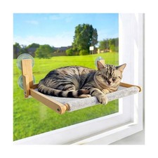 Foldable Cat Window Perch, Natural Wood, 16.5'' 12'' Hammock, 3... Fast USA