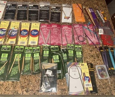 Knitting Needles and Supplies Large Lot Takumi Boye Bates Addi Turbo Hiya Hiya