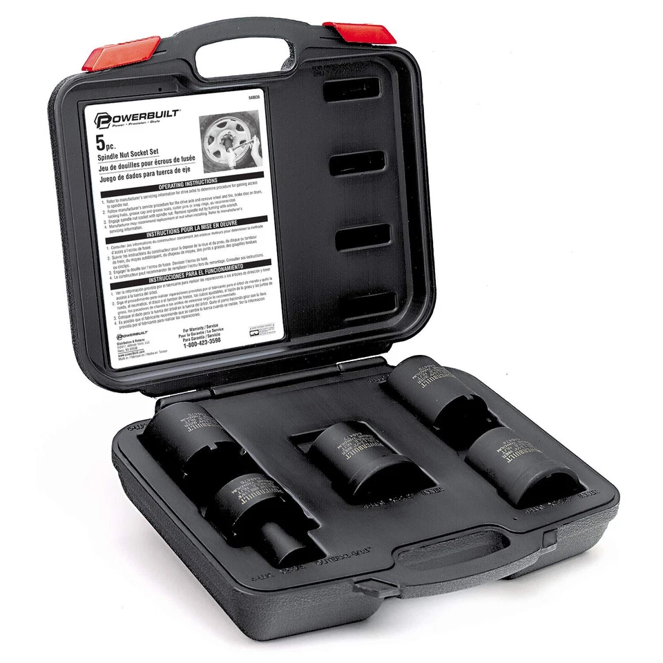 5 Piece Spindle Nut Socket Set For 4Wd Suvs And Light Trucks 1 2 Drive - Image 2 of 4