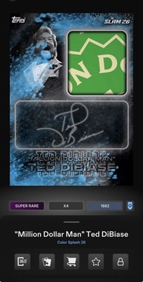 DIGITAL TOPPS WWE SLAM Ted DiBiase COLOR SPLASH 26 SR BLUE SIGNATURE RELIC Read