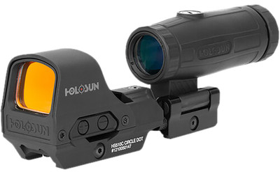 Holosun HE510C-GR & HM3X Combo Green MRS Circle Open Reflex Sight w/3x Magnifier